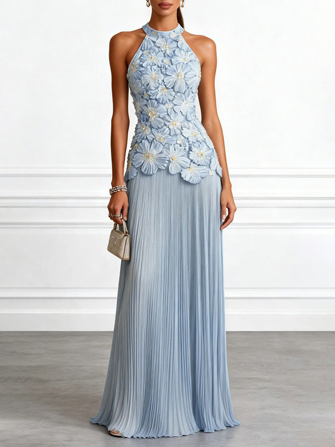 Women's Floral Halter Maxi Dress