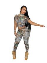 Women's Printed Crop Top & Leggings Set