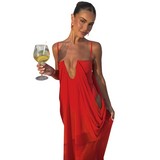 Women's Elegant Plunge Maxi Dress