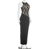 Women's Lace Mesh Maxi Dress