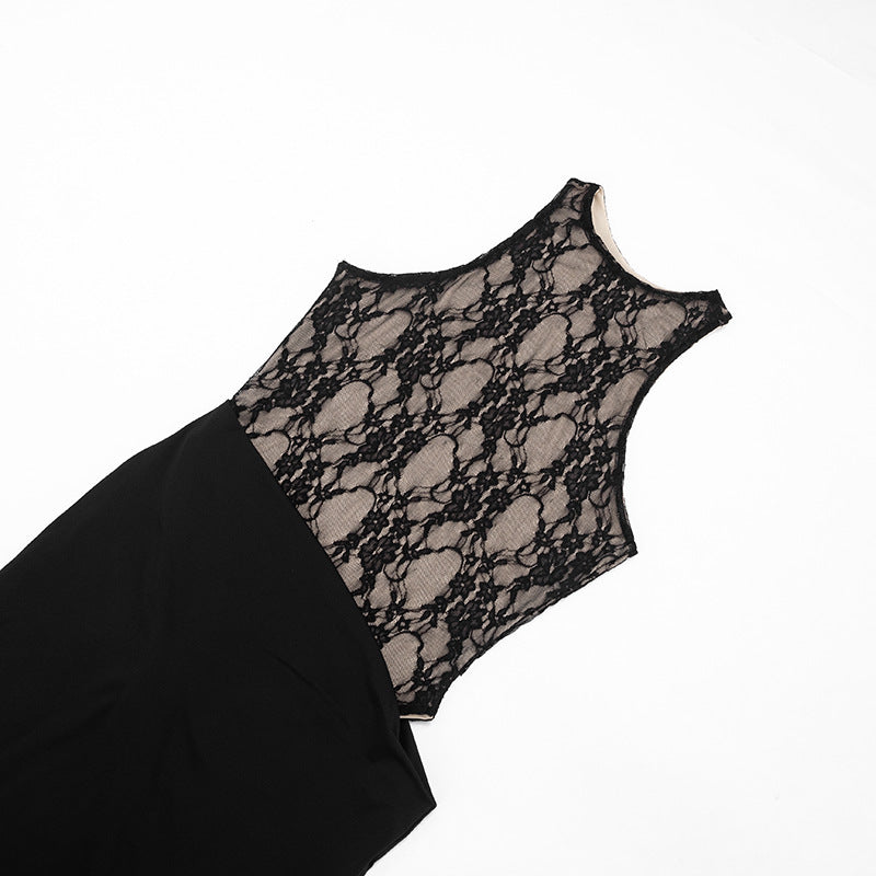 Women's Lace Mesh Maxi Dress