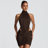 Women's Halter Cutout Mini Dress