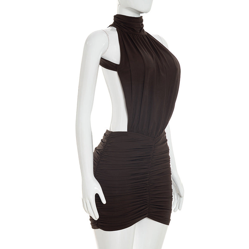 Women's Halter Cutout Mini Dress