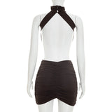 Women's Halter Cutout Mini Dress