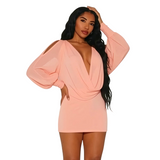 Women's Plunge Neck Mini Dress