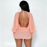 Women's Plunge Neck Mini Dress