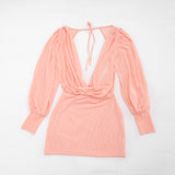 Women's Plunge Neck Mini Dress