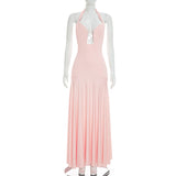 Women's Halter Plunge Maxi Dress