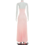 Women's Halter Plunge Maxi Dress