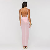 Women's Sleeveless Mesh Maxi Dress