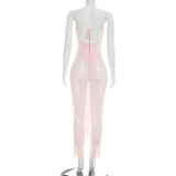 Women's Sleeveless Mesh Maxi Dress