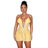 Women's Ruffle Halter Mini Dress