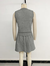 Women's Sweater Vest & Skirt Set