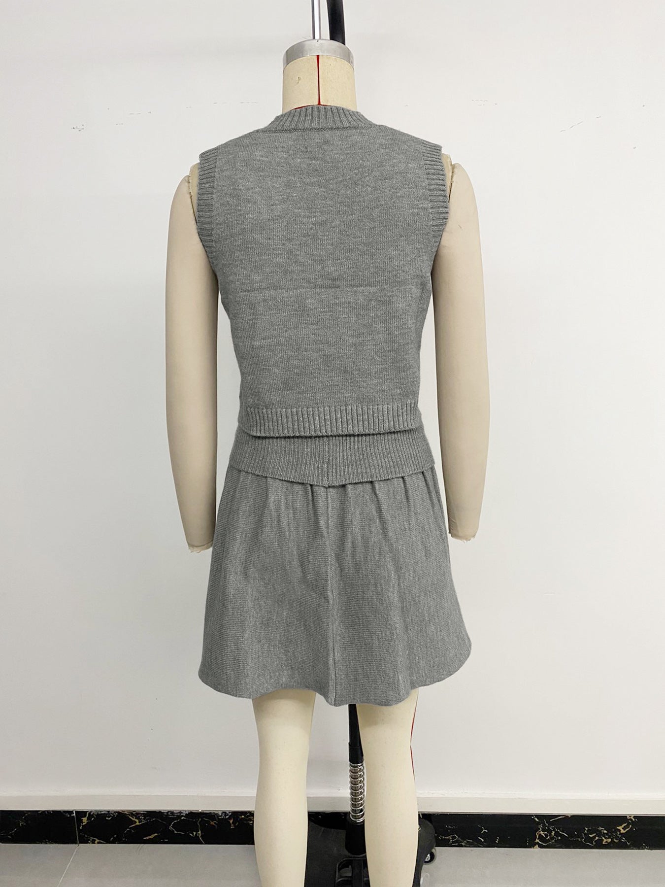 Women's Sweater Vest & Skirt Set
