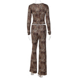 Women's Leopard Top & Pants Set