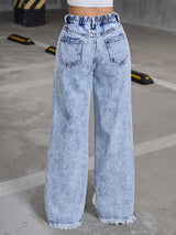Women's Distressed Wide Leg Jeans