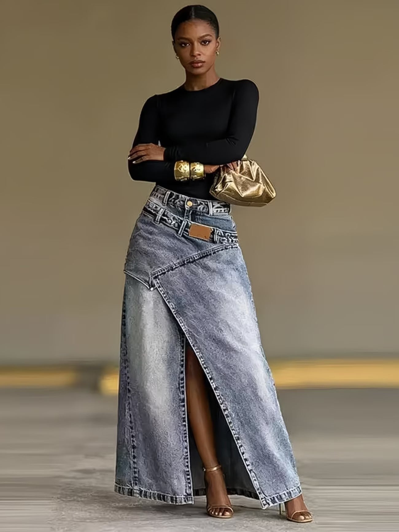 Women's Wrap Front Maxi Skirt