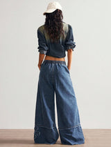 Women's Floral Wide Leg Jeans