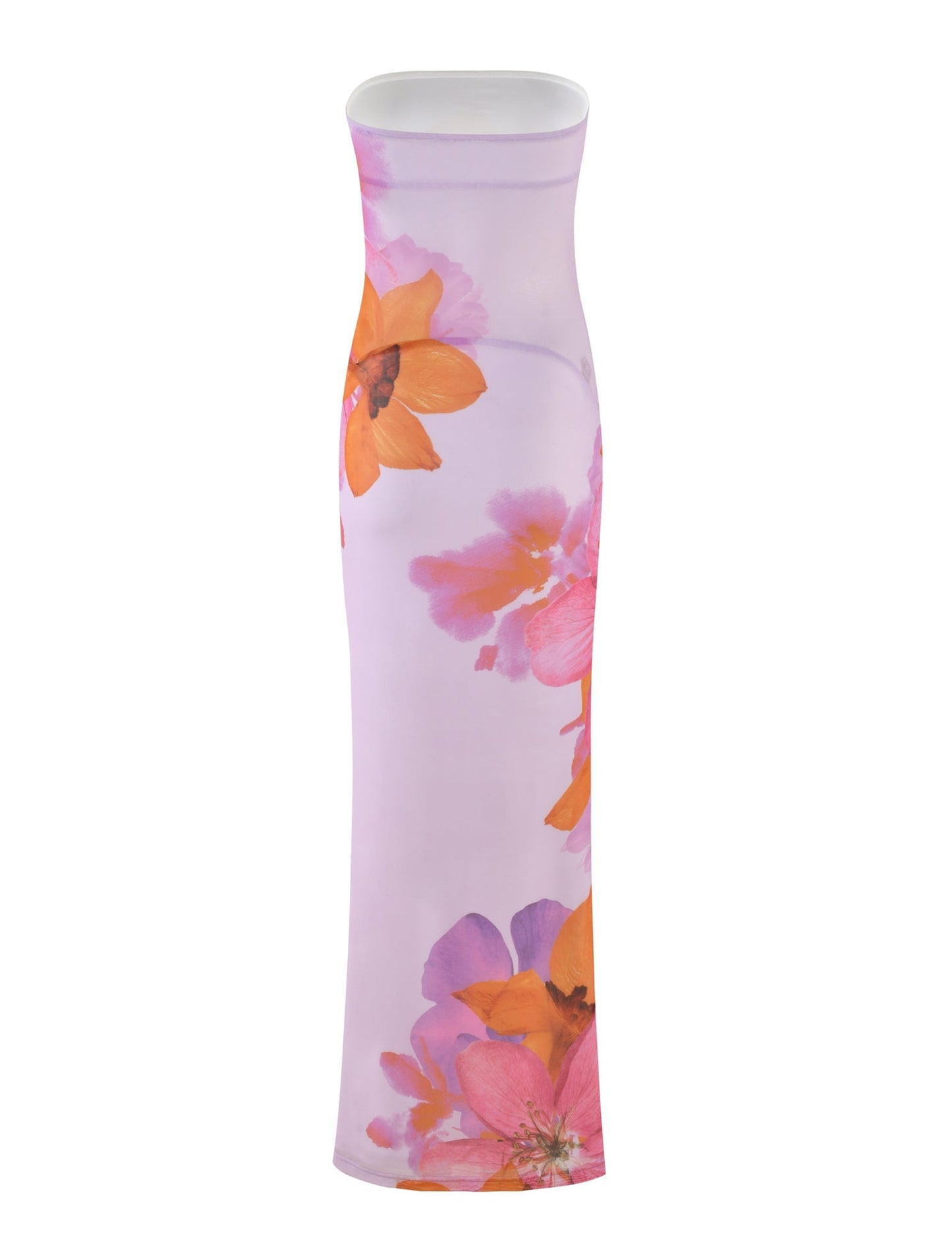 Women's Floral Strapless Maxi Dress
