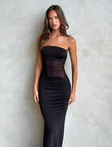 Women's Floral Strapless Maxi Dress