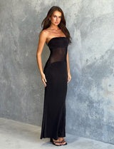 Women's Floral Strapless Maxi Dress