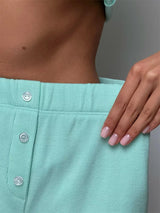 Women's Ribbed Tank Top and Shorts Set