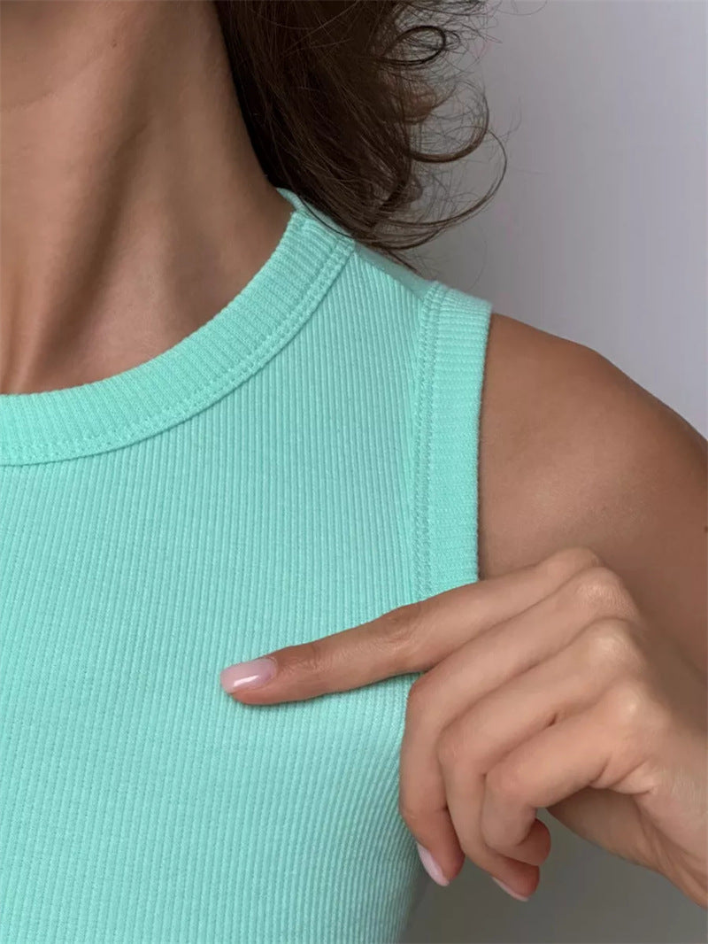 Women's Ribbed Tank Top and Shorts Set