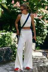 Women's Halter Crop Top & Wide Leg Pants Set