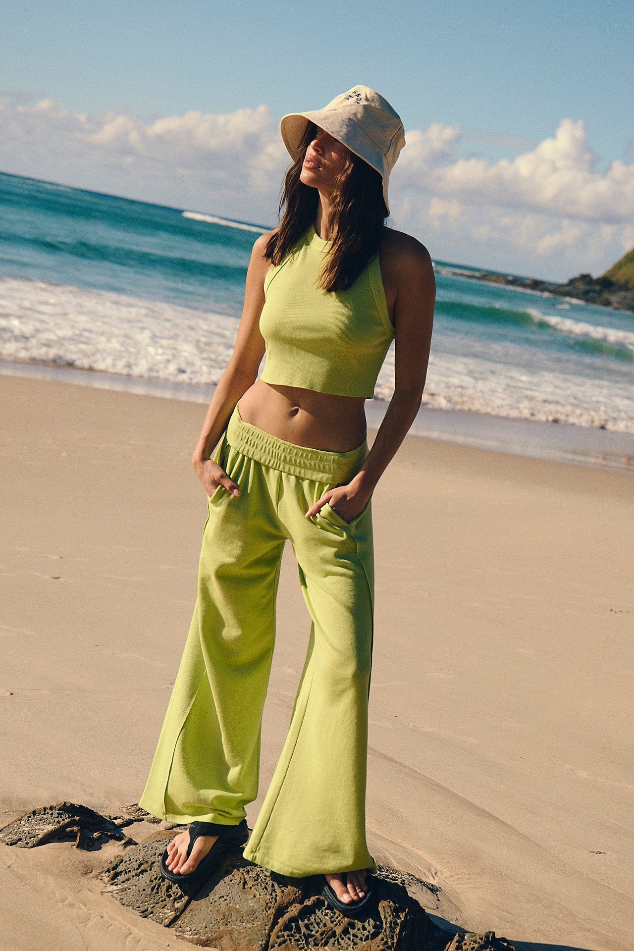 Women's Halter Crop Top & Wide Leg Pants Set