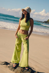 Women's Halter Crop Top & Wide Leg Pants Set