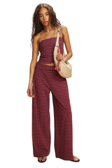 Women's Strapless Striped Lounge Set