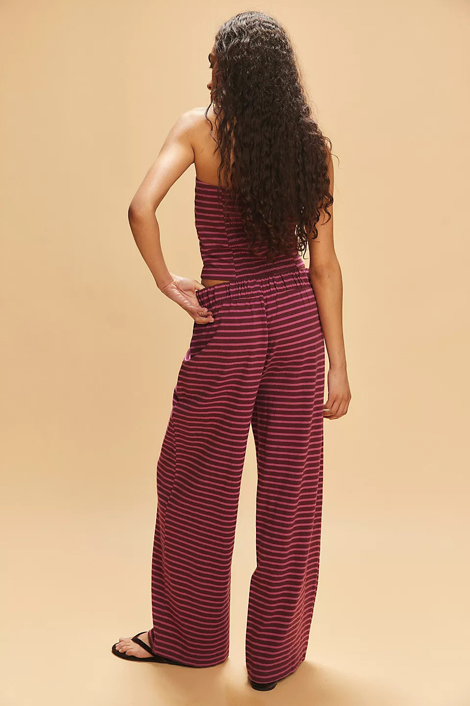 Women's Strapless Striped Lounge Set