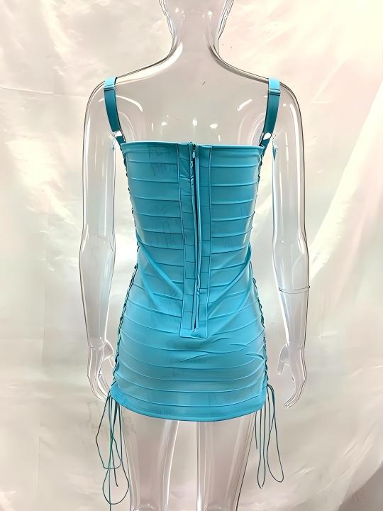 Women's Lace Up Bodycon Mini Dress