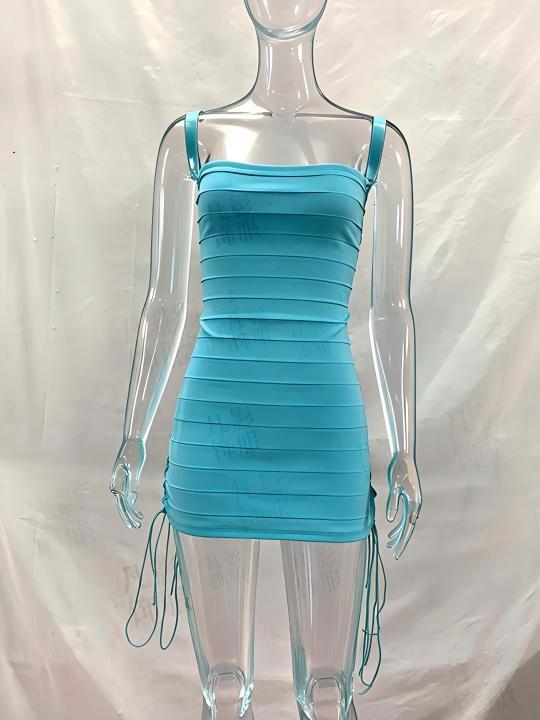 Women's Lace Up Bodycon Mini Dress