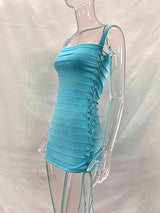 Women's Lace Up Bodycon Mini Dress