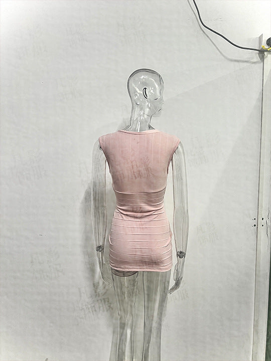 Women's Deep V Bodycon Mini Dress