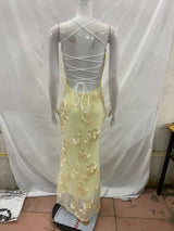 Women's Floral Mesh Maxi Dress
