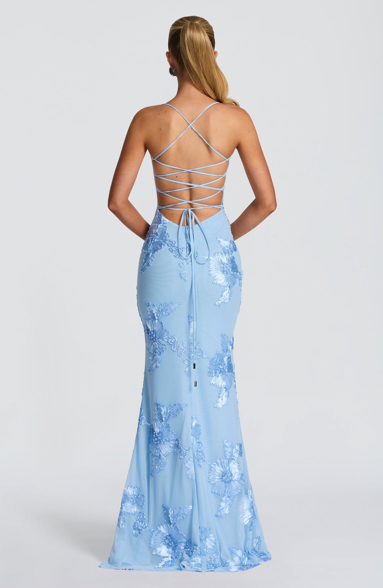 Women's Floral Mesh Maxi Dress