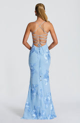 Women's Floral Mesh Maxi Dress