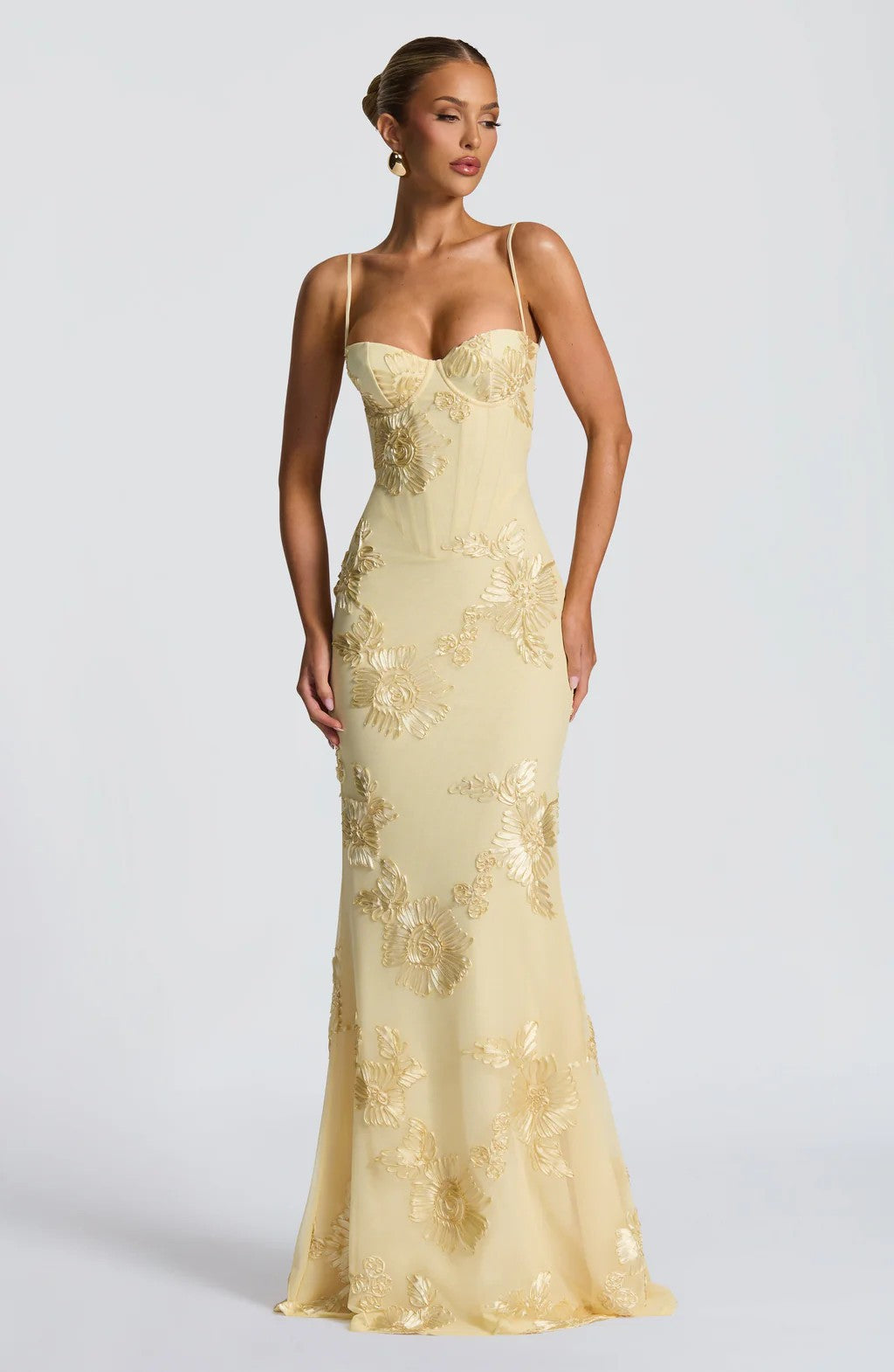 Women's Floral Mesh Maxi Dress