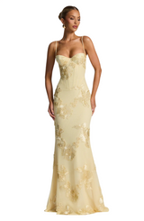 Women's Floral Mesh Maxi Dress