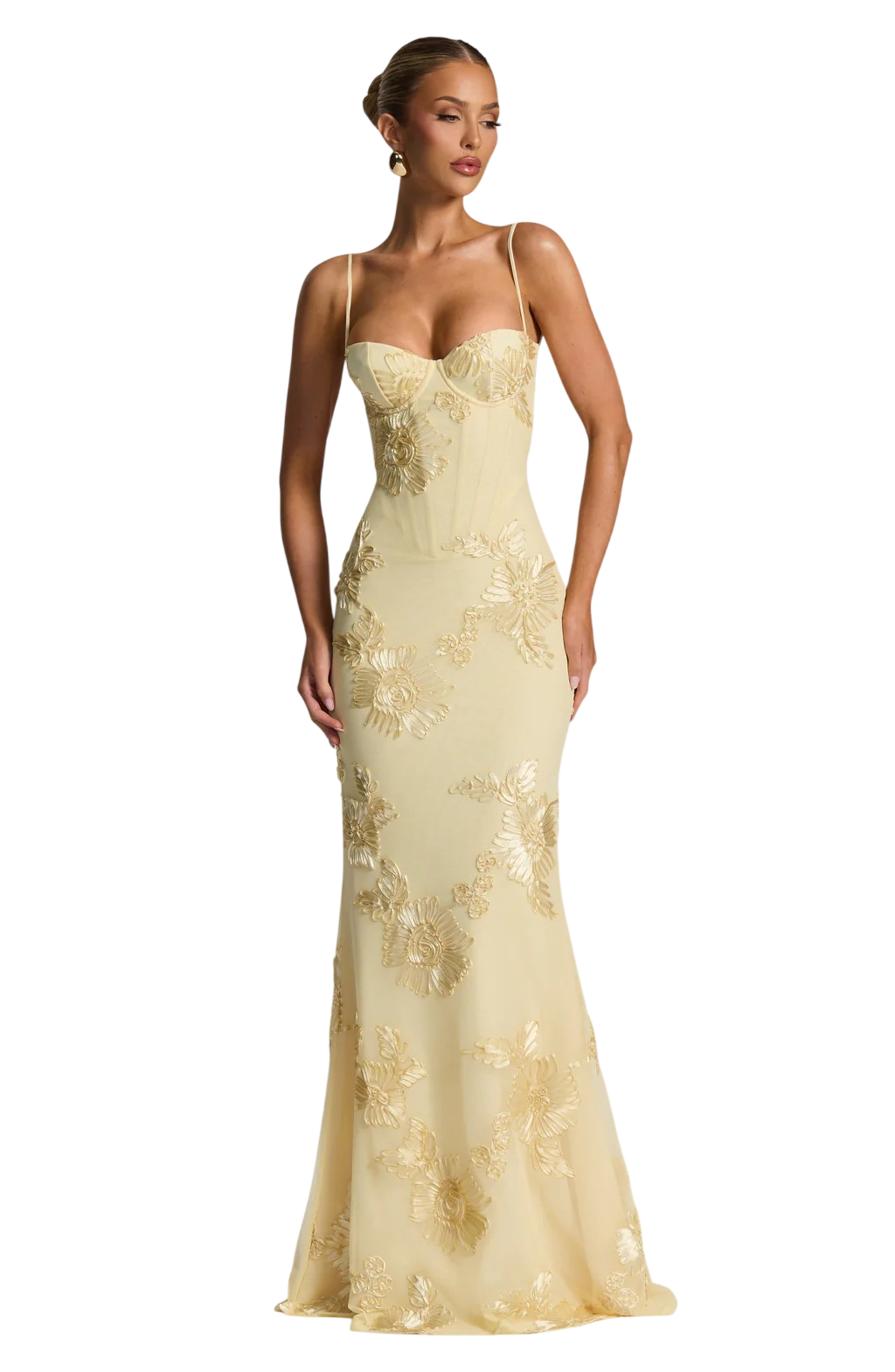 Women's Floral Mesh Maxi Dress