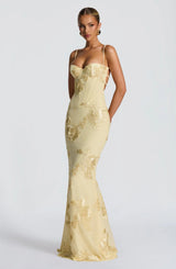Women's Floral Mesh Maxi Dress