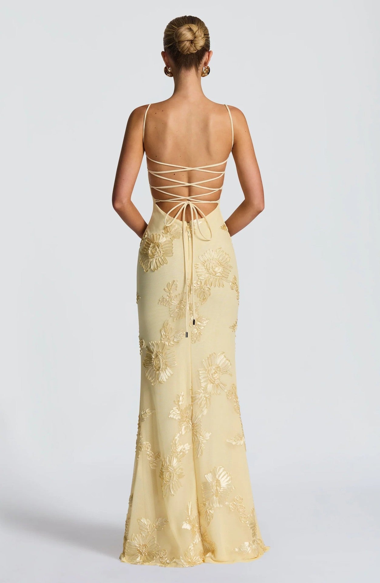 Women's Floral Mesh Maxi Dress