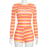 Women's Striped Lounge Shorts Set