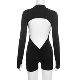 Women's Zip Front Long Sleeve Romper