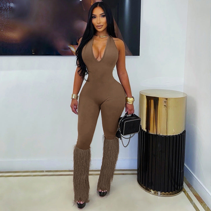 Women's Halter Sleeveless Jumpsuit