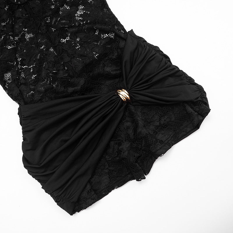 Women's Lace Cutout Bodycon Romper