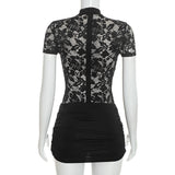 Women's Lace Cutout Bodycon Romper