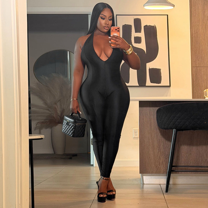 Women's Halter Bodycon Jumpsuit